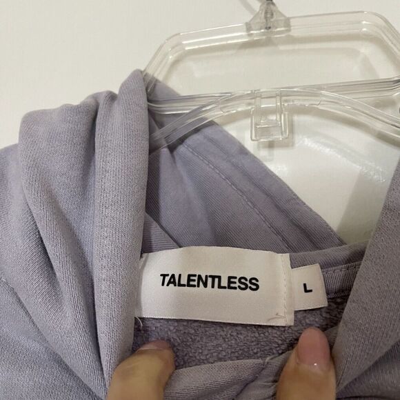 Talentless Purple lavender graffiti logo sleeve pullover hoodie sweatshirt large - Picture 5 of 5